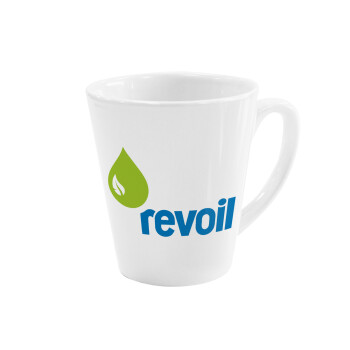 Πρατήριο καυσίμων REVOIL, Κούπα κωνική Latte Λευκή, κεραμική, 300ml