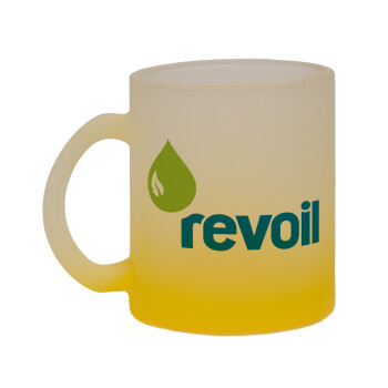 Πρατήριο καυσίμων REVOIL, Κούπα γυάλινη δίχρωμη με βάση το κίτρινο ματ, 330ml