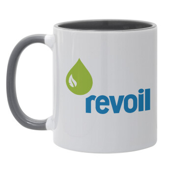 Πρατήριο καυσίμων REVOIL, Mug colored grey, ceramic, 330ml