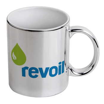 Πρατήριο καυσίμων REVOIL, Mug ceramic, silver mirror, 330ml
