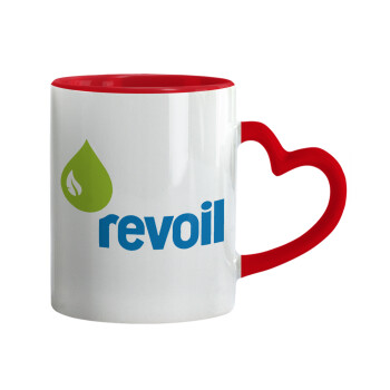 Πρατήριο καυσίμων REVOIL, Mug heart red handle, ceramic, 330ml