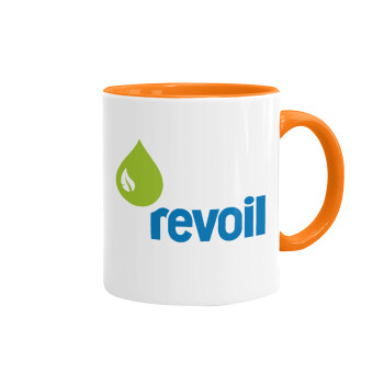 Πρατήριο καυσίμων REVOIL, Mug colored orange, ceramic, 330ml