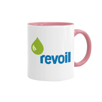 Πρατήριο καυσίμων REVOIL, Mug colored pink, ceramic, 330ml