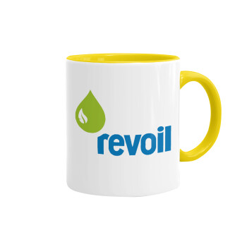 Πρατήριο καυσίμων REVOIL, Κούπα χρωματιστή κίτρινη, κεραμική, 330ml