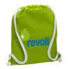 Backpack bag GYMBAG LIME GREEN, with pocket (40x48cm) & thick cords