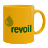 Ceramic coffee mug yellow, 330ml
