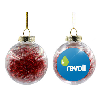 Πρατήριο καυσίμων REVOIL, Χριστουγεννιάτικη μπάλα δένδρου διάφανη με κόκκινο γέμισμα 8cm