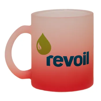 Πρατήριο καυσίμων REVOIL, Κούπα γυάλινη δίχρωμη με βάση το κόκκινο ματ, 330ml