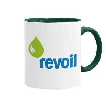 Πρατήριο καυσίμων REVOIL, Κούπα χρωματιστή πράσινη, κεραμική, 330ml