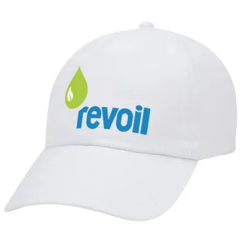 Πρατήριο καυσίμων REVOIL, Καπέλο Ενηλίκων Baseball Λευκό 5-φύλλο (POLYESTER, ΕΝΗΛΙΚΩΝ, UNISEX, ONE SIZE)