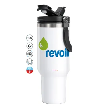 Πρατήριο καυσίμων REVOIL, Mega Stainless steel Tumbler with lid, double wall 1,2L