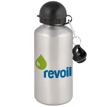 Πρατήριο καυσίμων REVOIL, Metallic water jug, Silver, aluminum 500ml