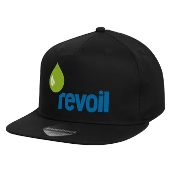 Πρατήριο καυσίμων REVOIL, Καπέλο παιδικό Flat Snapback, Μαύρο (100% ΒΑΜΒΑΚΕΡΟ, ΠΑΙΔΙΚΟ, UNISEX, ONE SIZE)