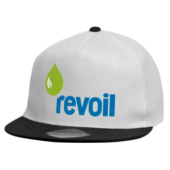 Πρατήριο καυσίμων REVOIL, Καπέλο παιδικό Flat Snapback, Λευκό (100% ΒΑΜΒΑΚΕΡΟ, ΠΑΙΔΙΚΟ, UNISEX, ONE SIZE)