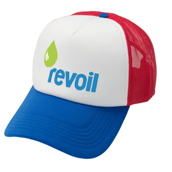 Πρατήριο καυσίμων REVOIL, Καπέλο Ενηλίκων Soft Trucker με Δίχτυ Red/Blue/White (POLYESTER, ΕΝΗΛΙΚΩΝ, UNISEX, ONE SIZE)