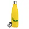 Yellow Stainless Steel Metallic Thermos, double-walled, 500ml