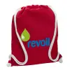 Backpack pouch GYMBAG Red, with pocket (40x48cm) & thick cords