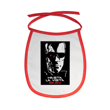 Terminator Hasta La Vista, Σαλιάρα μωρού αλέκιαστη με κορδόνι Κόκκινη