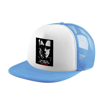 Terminator Hasta La Vista, Καπέλο Soft Trucker με Δίχτυ Γαλάζιο/Λευκό