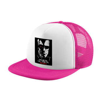 Terminator Hasta La Vista, Καπέλο Soft Trucker με Δίχτυ Pink/White 
