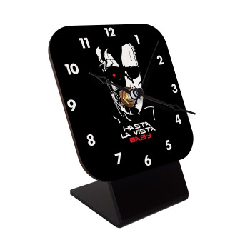 Terminator Hasta La Vista, Quartz Wooden table clock with hands (10cm)