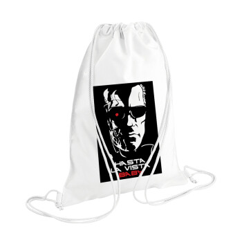 Terminator Hasta La Vista, Backpack pouch GYMBAG white (28x40cm)