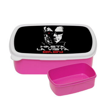 Terminator Hasta La Vista, ΡΟΖ παιδικό δοχείο φαγητού (lunchbox) πλαστικό (BPA-FREE) Lunch Βox M18 x Π13 x Υ6cm