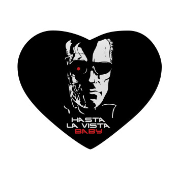 Terminator Hasta La Vista, Mousepad heart 23x20cm