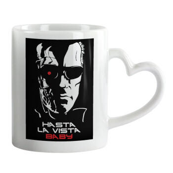 Terminator Hasta La Vista, Mug heart handle, ceramic, 330ml