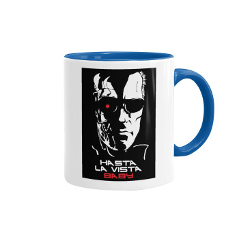 Terminator Hasta La Vista, Mug colored blue, ceramic, 330ml