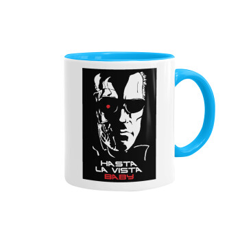 Terminator Hasta La Vista, Mug colored light blue, ceramic, 330ml
