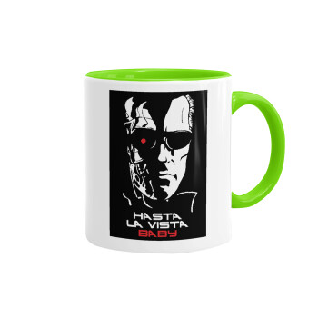 Terminator Hasta La Vista, Mug colored light green, ceramic, 330ml