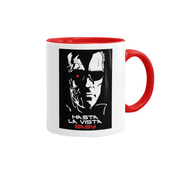 Terminator Hasta La Vista, Mug colored red, ceramic, 330ml
