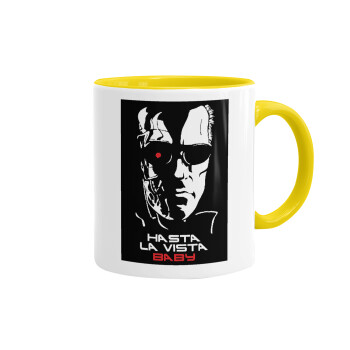 Terminator Hasta La Vista, Mug colored yellow, ceramic, 330ml