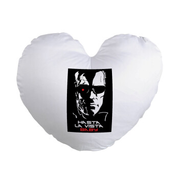 Terminator Hasta La Vista, Μαξιλάρι καναπέ καρδιά 40x40cm περιέχεται το  γέμισμα