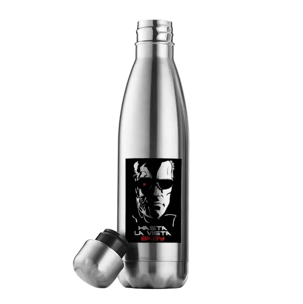 Terminator Hasta La Vista — Μεταλλικό παγούρι θερμός Inox (Stainless steel), διπλού τοιχώματος, 500ml