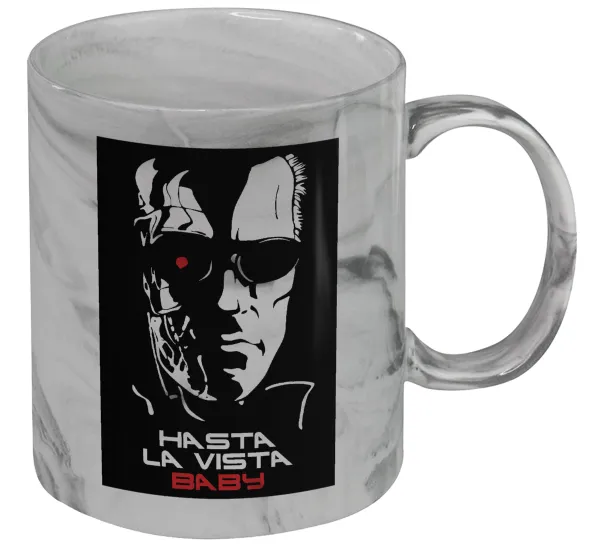 Terminator Hasta La Vista — Κούπα κεραμική, marble style (μάρμαρο), 330ml