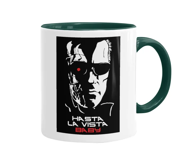 Terminator Hasta La Vista — Mug colored green, ceramic, 330ml