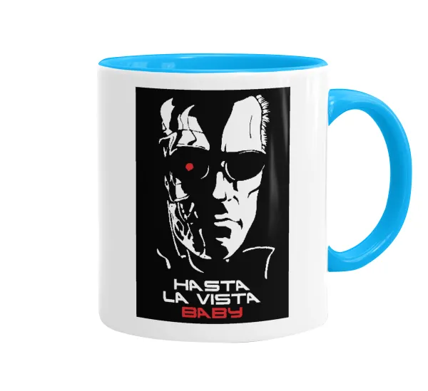 Terminator Hasta La Vista — Κούπα χρωματιστή γαλάζια, κεραμική, 330ml