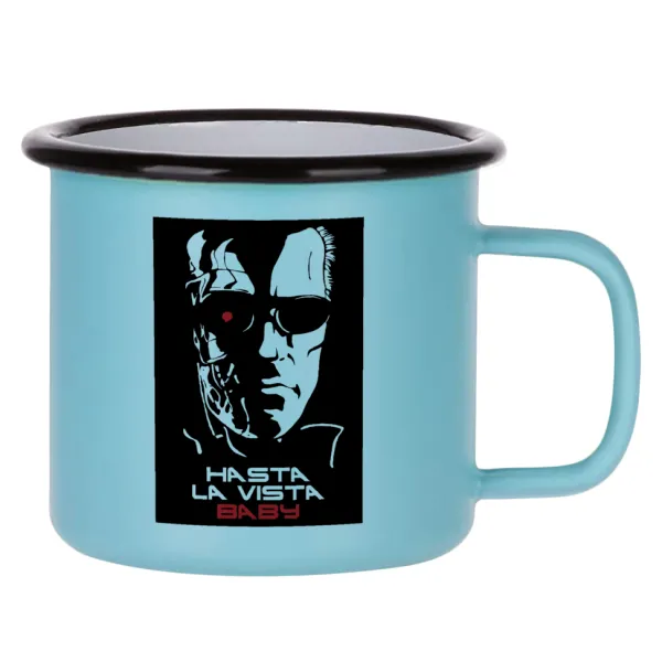 Terminator Hasta La Vista — Κούπα Μεταλλική εμαγιέ ΜΑΤ σιέλ 360ml
