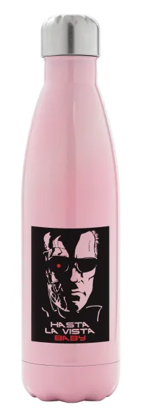 Terminator Hasta La Vista — Μεταλλικό παγούρι θερμός Ροζ Ιριδίζον (Stainless steel), διπλού τοιχώματος, 500ml