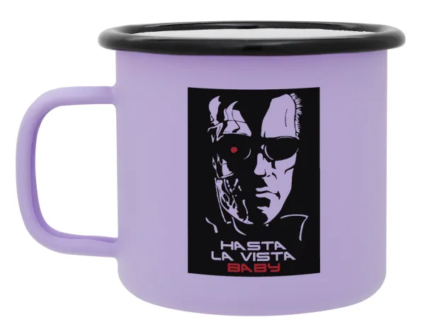 Terminator Hasta La Vista — Κούπα Μεταλλική εμαγιέ ΜΑΤ Light Pastel Purple 360ml