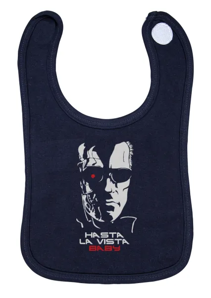 Terminator Hasta La Vista — Σαλιάρα με Σκρατς 100% Organic Cotton Μπλε (0-18 months)
