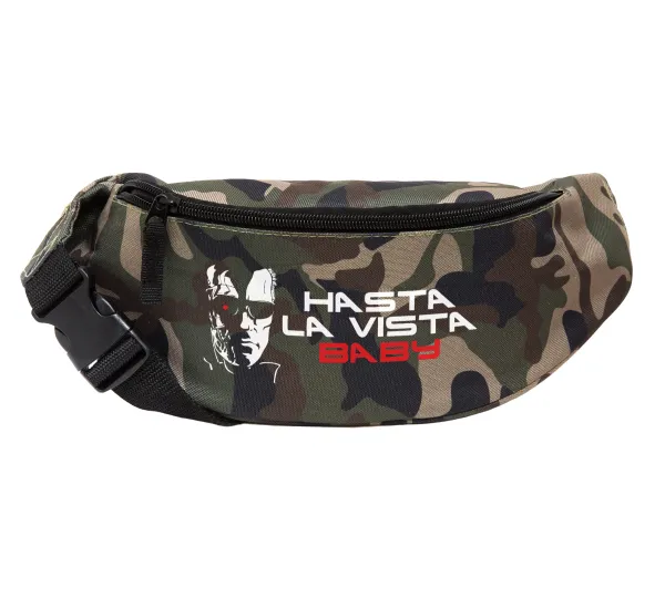 Terminator Hasta La Vista — Unisex waist bag (banana) in Jungle camouflage color with 2 pockets