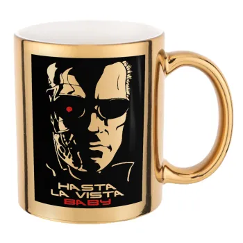 Terminator Hasta La Vista, Mug ceramic, gold mirror, 330ml