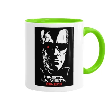 Terminator Hasta La Vista, Mug colored light green, ceramic, 330ml