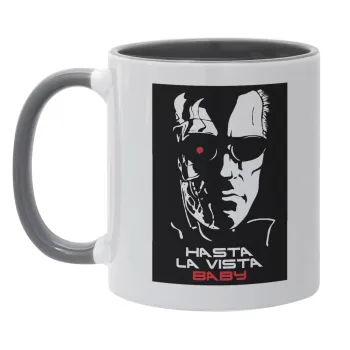Terminator Hasta La Vista, Κούπα χρωματιστή γκρι, κεραμική, 330ml