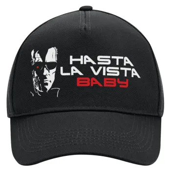 Terminator Hasta La Vista, Adult Ultimate Hat BLACK, (100% COTTON DRILL, ADULT, UNISEX, ONE SIZE)