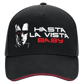 Terminator Hasta La Vista, DRILL Καπέλο Ενηλίκων Ultimate ΜΑΥΡΟ/ΚΟΚΚΙΝΟ, (100% ΒΑΜΒΑΚΕΡΟ, ΕΝΗΛΙΚΩΝ, UNISEX, ONE SIZE)
