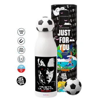 Terminator Hasta La Vista, Soccer Metal mug thermos, double wall, 550ml